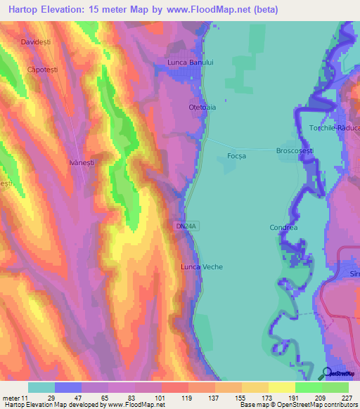 Hartop,Romania Elevation Map