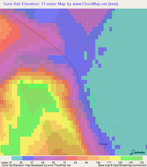 Gura Vaii,Romania Elevation Map