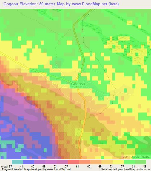 Gogosu,Romania Elevation Map