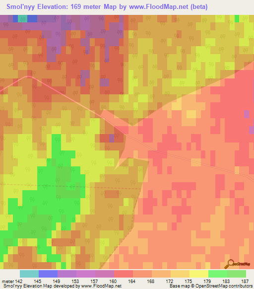 Smol'nyy,Russia Elevation Map