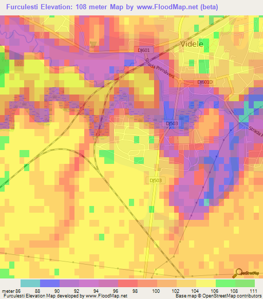 Furculesti,Romania Elevation Map