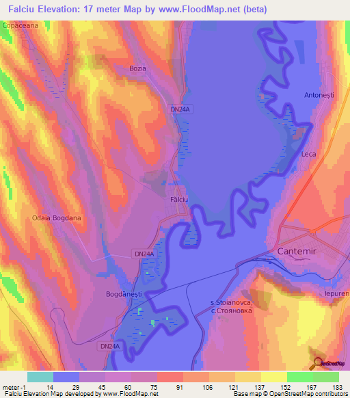 Falciu,Romania Elevation Map