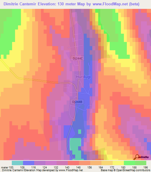 Dimitrie Cantemir,Romania Elevation Map