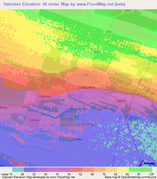 Dabuleni,Romania Elevation Map