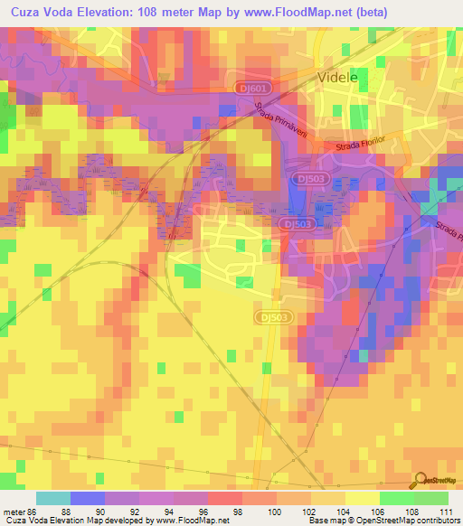 Cuza Voda,Romania Elevation Map