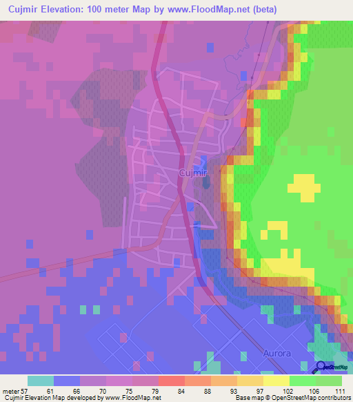 Cujmir,Romania Elevation Map