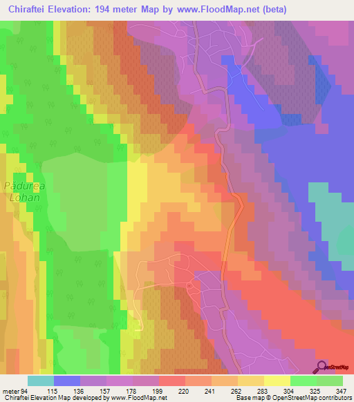 Chiraftei,Romania Elevation Map