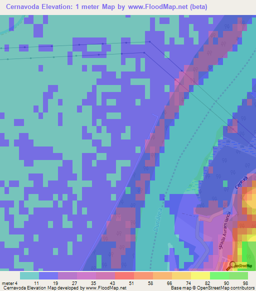 Cernavoda,Romania Elevation Map