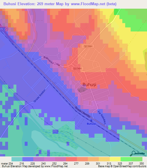 Buhusi,Romania Elevation Map