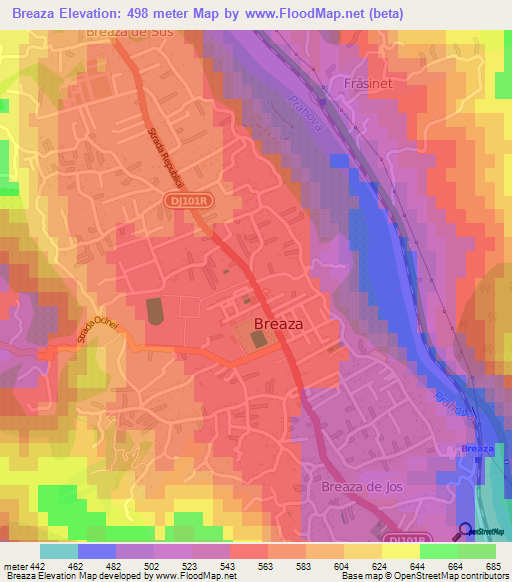 Breaza,Romania Elevation Map