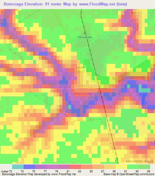 Botoroaga,Romania Elevation Map