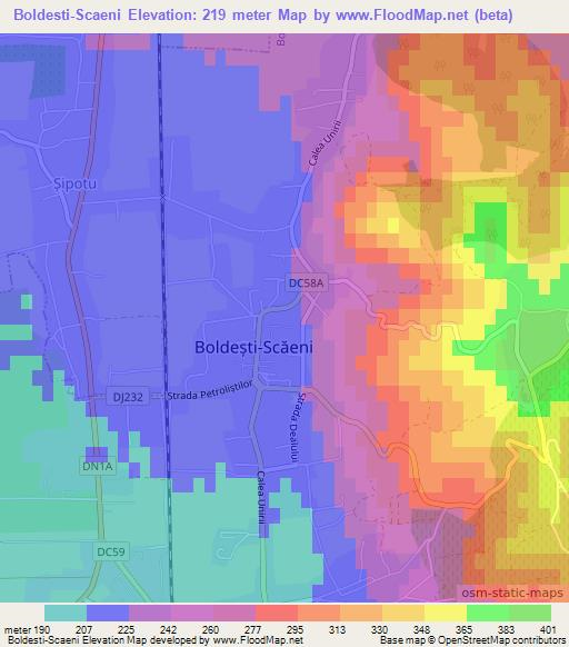 Boldesti-Scaeni,Romania Elevation Map