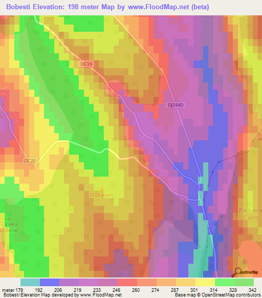 Bobesti,Romania Elevation Map