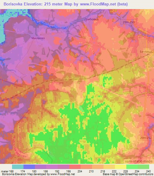 Borisovka,Russia Elevation Map