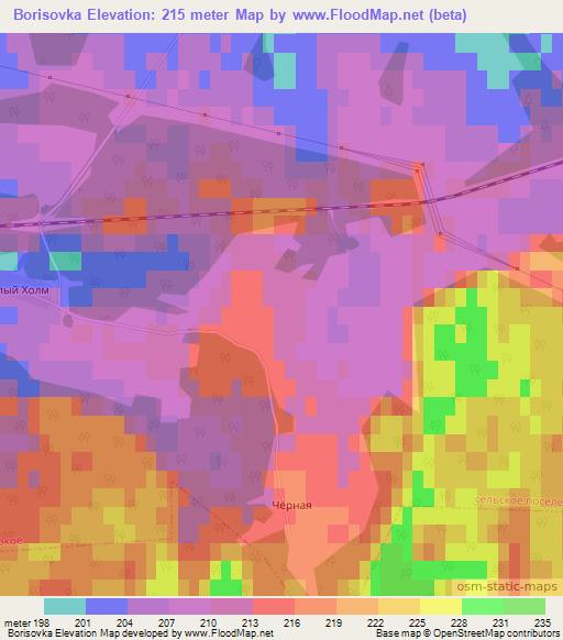 Borisovka,Russia Elevation Map