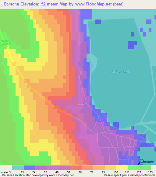 Barsana,Romania Elevation Map