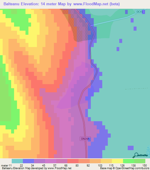 Balteanu,Romania Elevation Map