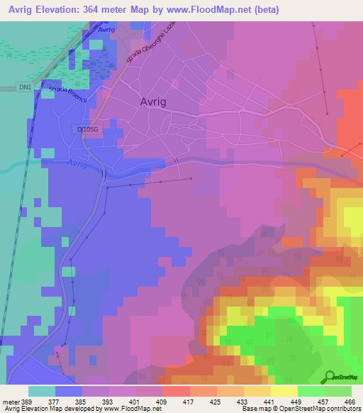 Avrig,Romania Elevation Map