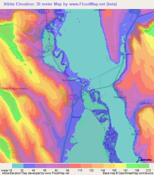 Albita,Romania Elevation Map