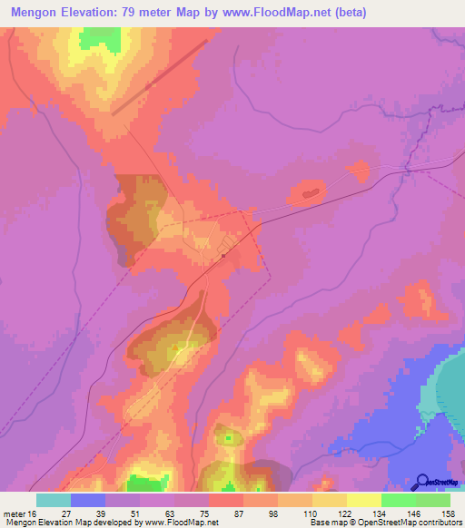 Mengon,Russia Elevation Map