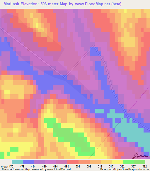 Mariinsk,Russia Elevation Map