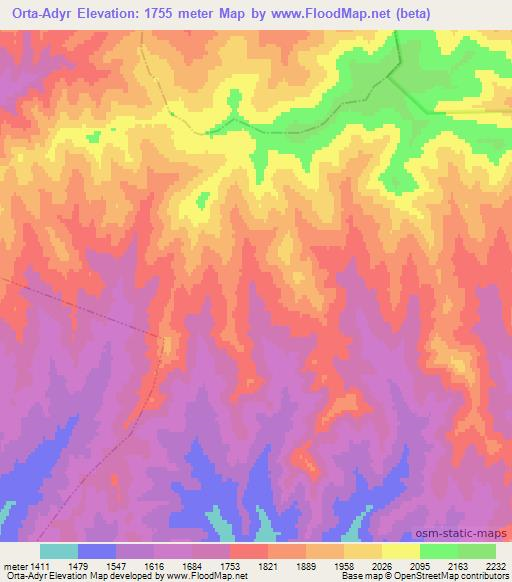 Orta-Adyr,Russia Elevation Map