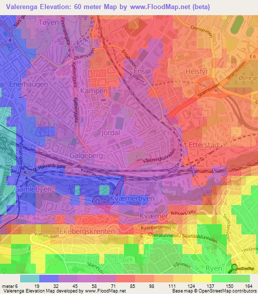 Valerenga,Norway Elevation Map