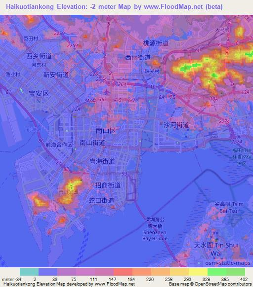 Haikuotiankong,China Elevation Map