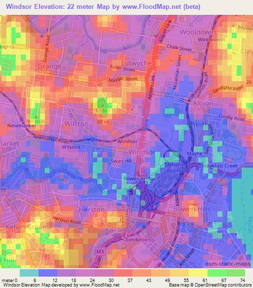 Windsor,Australia Elevation Map