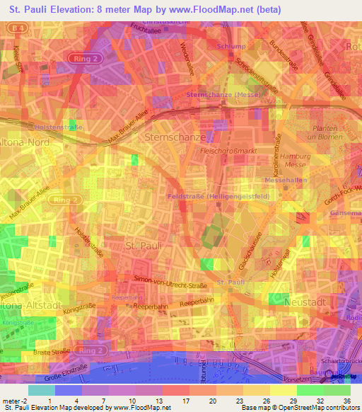 St. Pauli,Germany Elevation Map