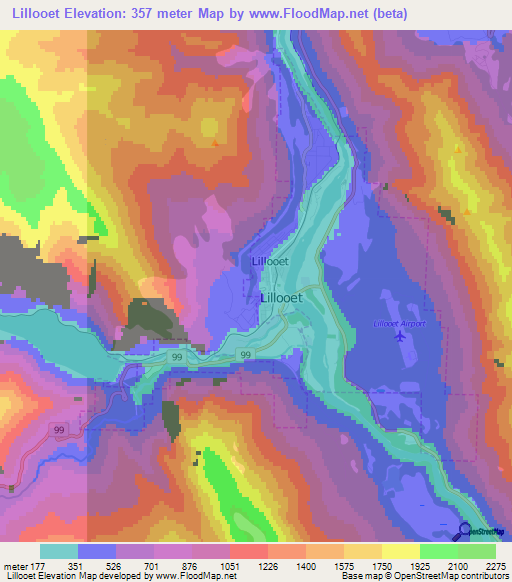 Elevation of Lillooet,Canada Elevation Map, Topography, Contour