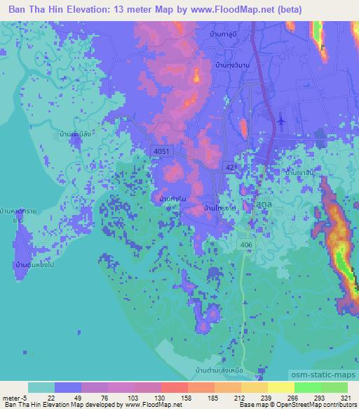 Ban Tha Hin,Thailand Elevation Map