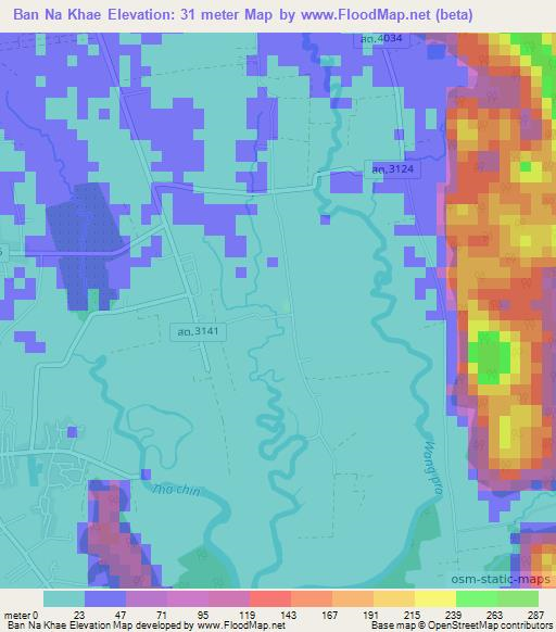 Ban Na Khae,Thailand Elevation Map