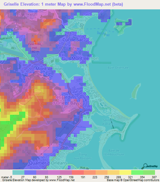 Griselle,Saint Martin Elevation Map