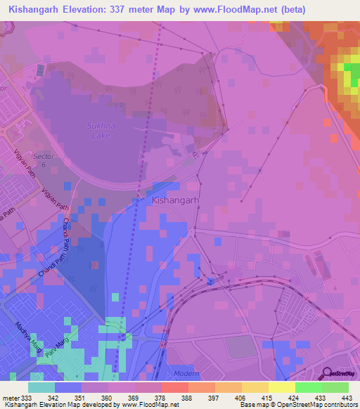 Kishangarh,India Elevation Map