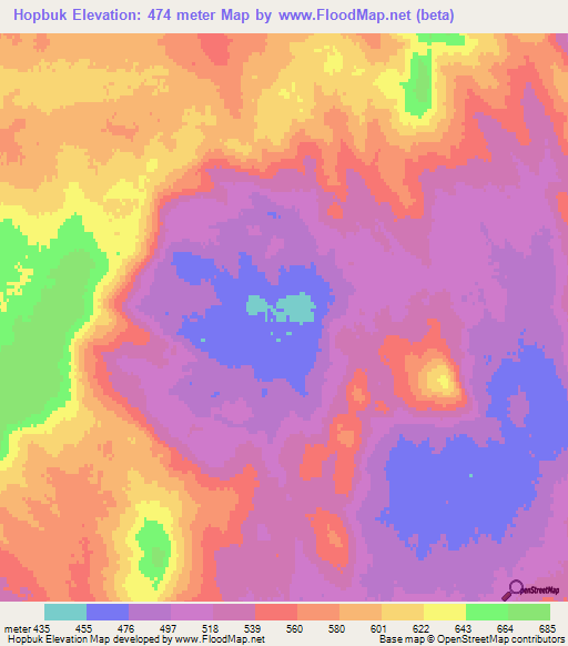 Hopbuk,Turkmenistan Elevation Map