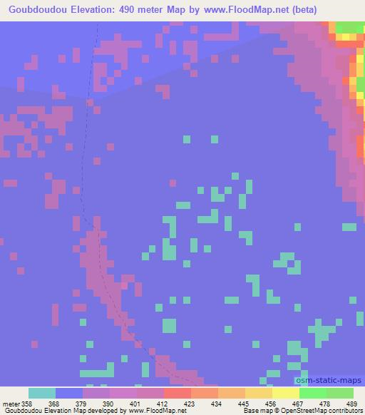 Goubdoudou,Niger Elevation Map