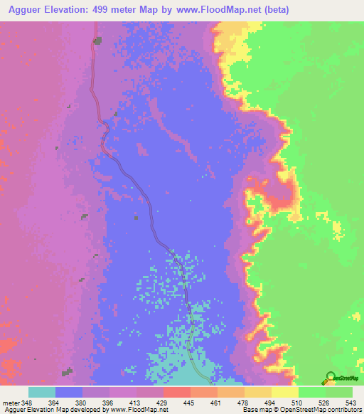 Agguer,Niger Elevation Map