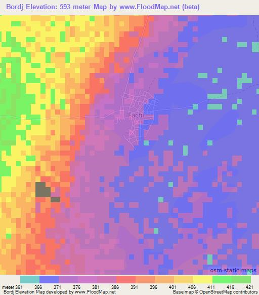 Bordj,Niger Elevation Map