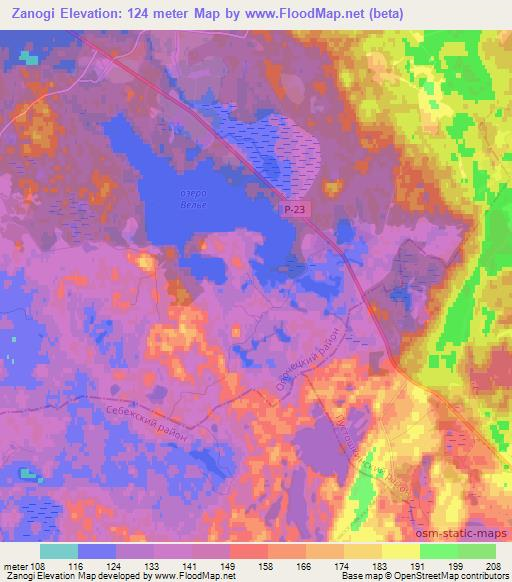 Zanogi,Russia Elevation Map