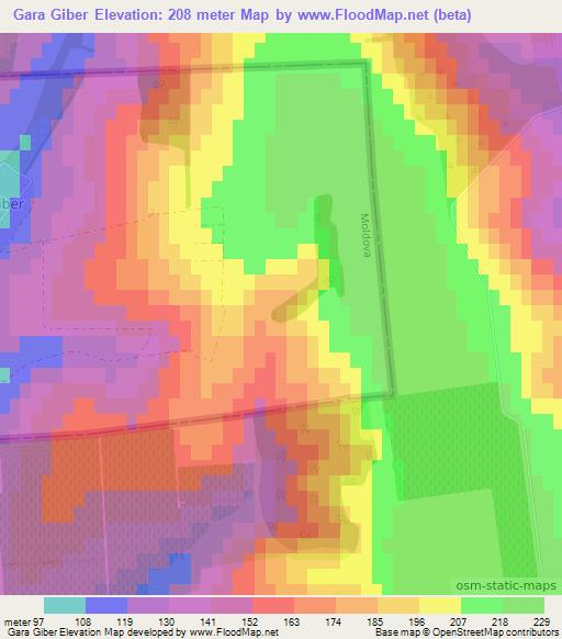 Gara Giber,Moldova Elevation Map