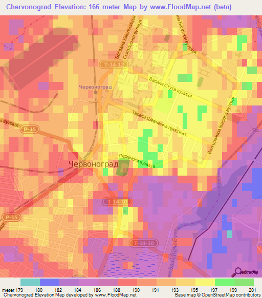 Chervonograd,Ukraine Elevation Map