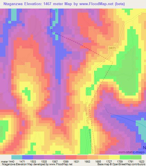 Ntaganzwa,Rwanda Elevation Map