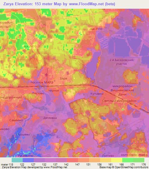 Zarya,Russia Elevation Map