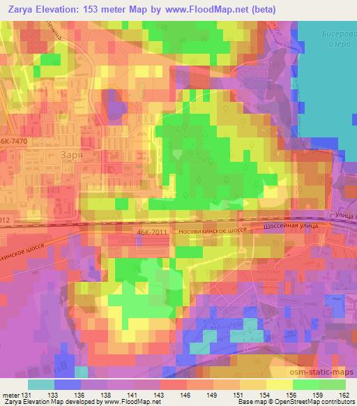 Zarya,Russia Elevation Map