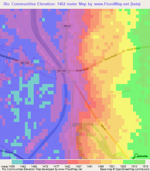 Rio Communities,US Elevation Map