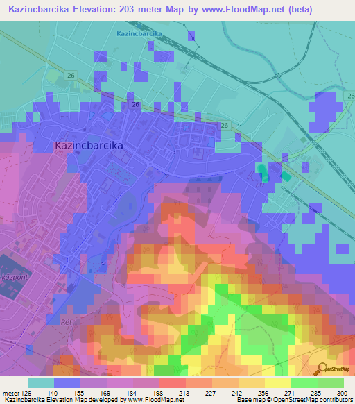 Kazincbarcika,Hungary Elevation Map