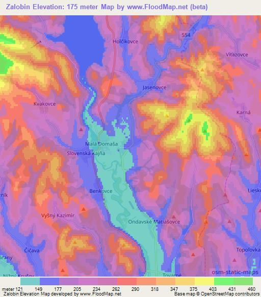 Zalobin,Slovakia Elevation Map