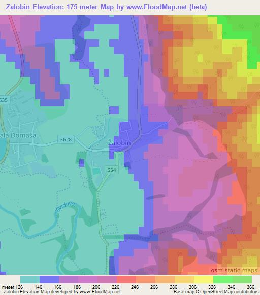 Zalobin,Slovakia Elevation Map