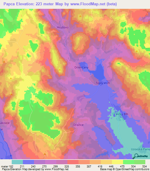 Elevation of Papca,Slovakia Elevation Map, Topography, Contour